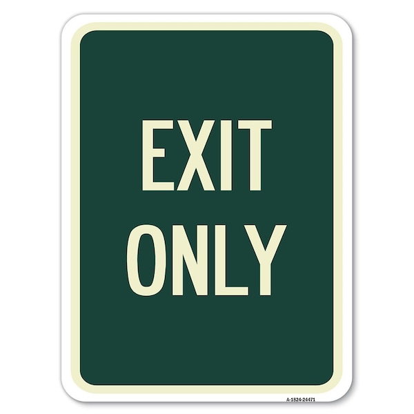 Signmission Exit Only Heavy-Gauge Aluminum Rust Proof Parking Sign, 24" L, 18" H, A-1824-24471 A-1824-24471 - main